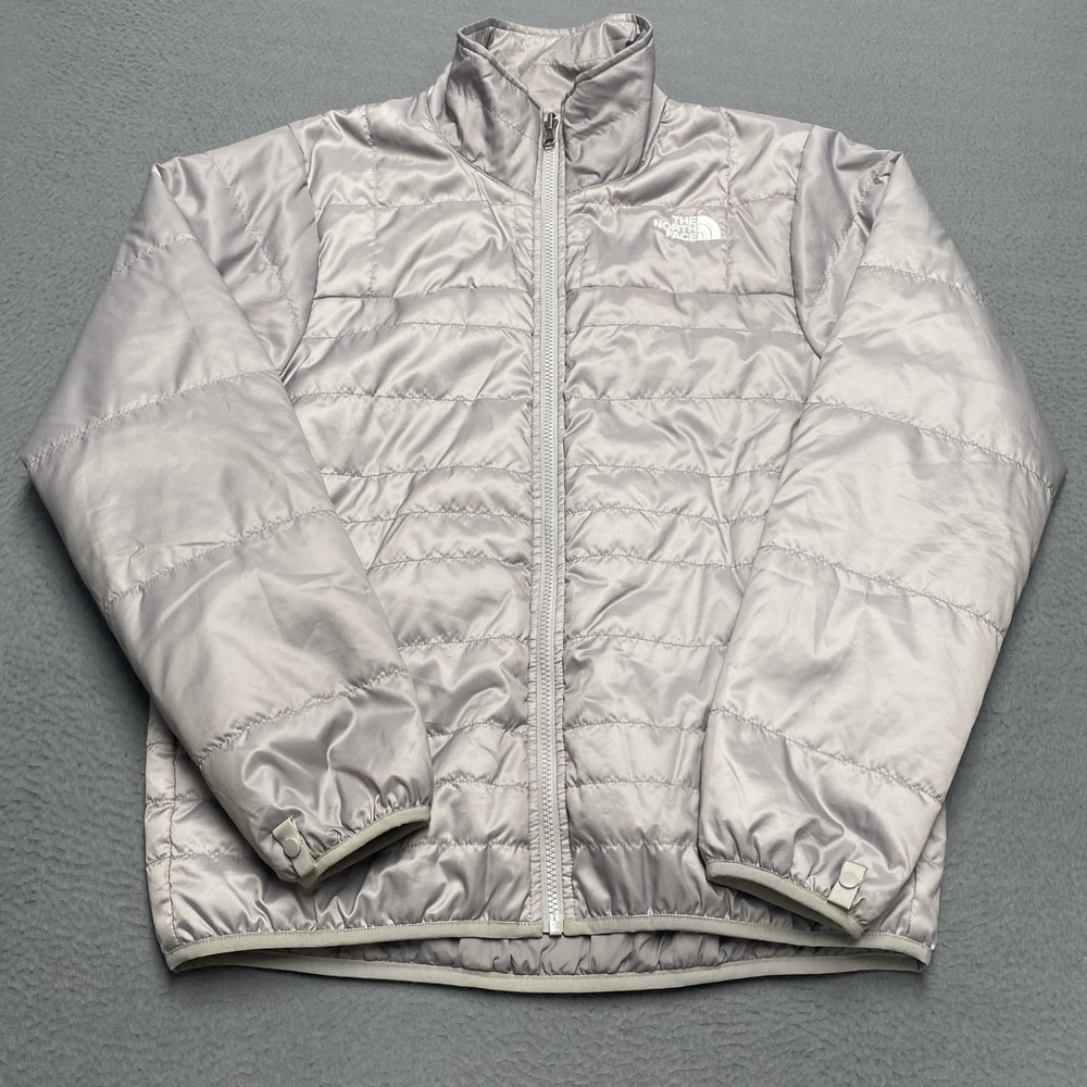 The North Face Jacket Mens Medium Gray Puffer Insulated Quilted Full Zip
